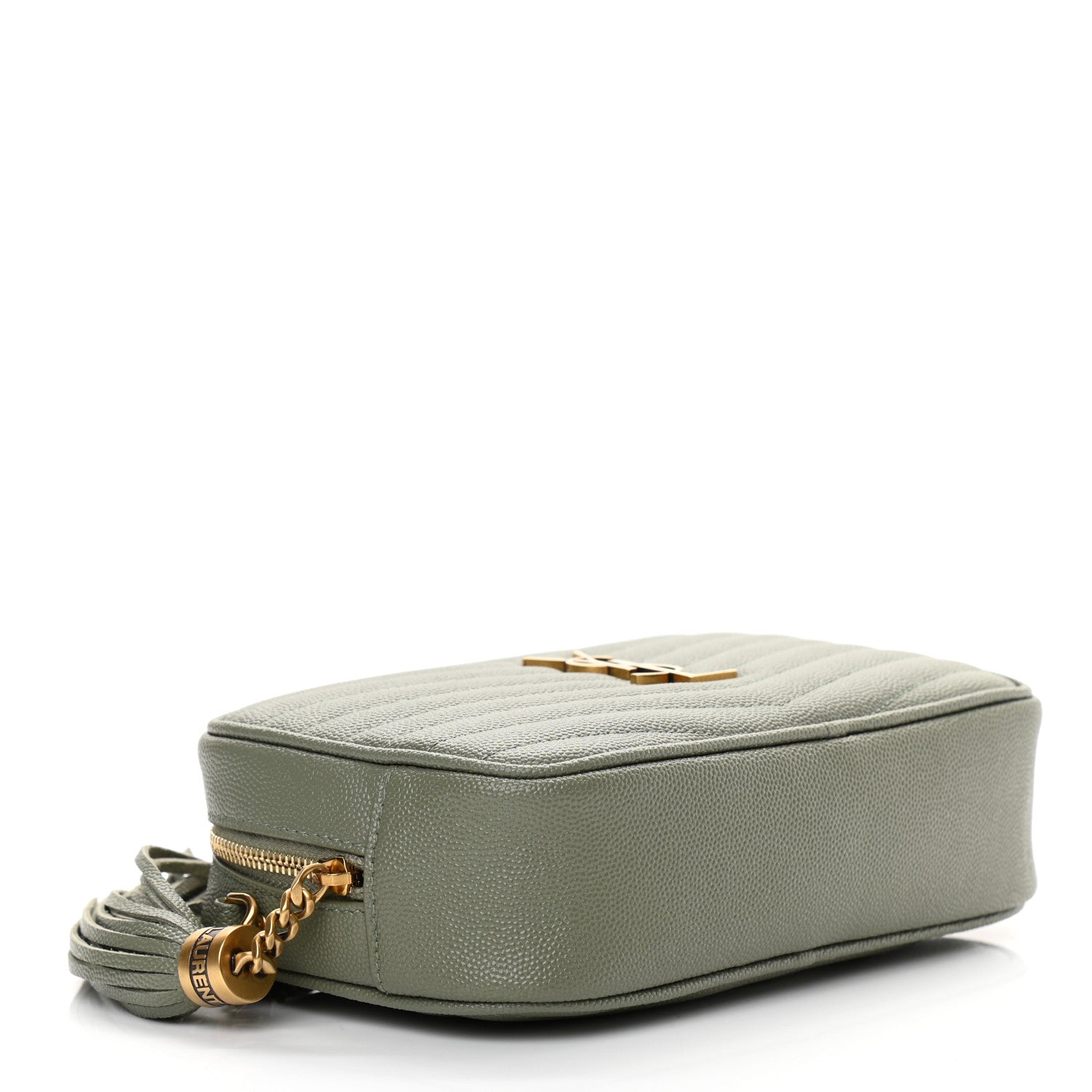 Saint Laurent Grain De Poudre Matelasse Monogram Mini Lou Camera Bag Light Sage 4 of 11