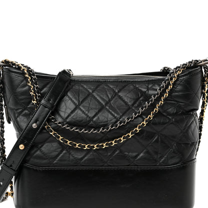 Chanel Aged Calfskin Quilted Medium Gabrielle Hobo Black 8 of 10