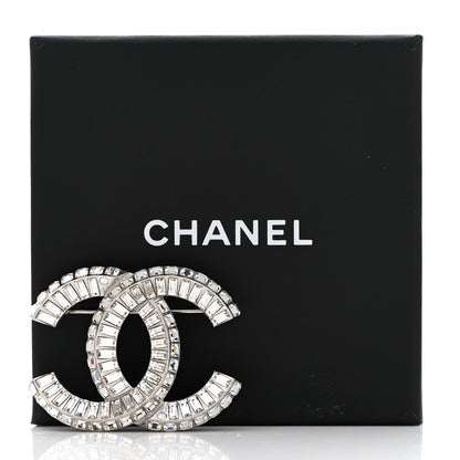 Chanel Baguette Crystal CC Brooch Silver 8 of 8