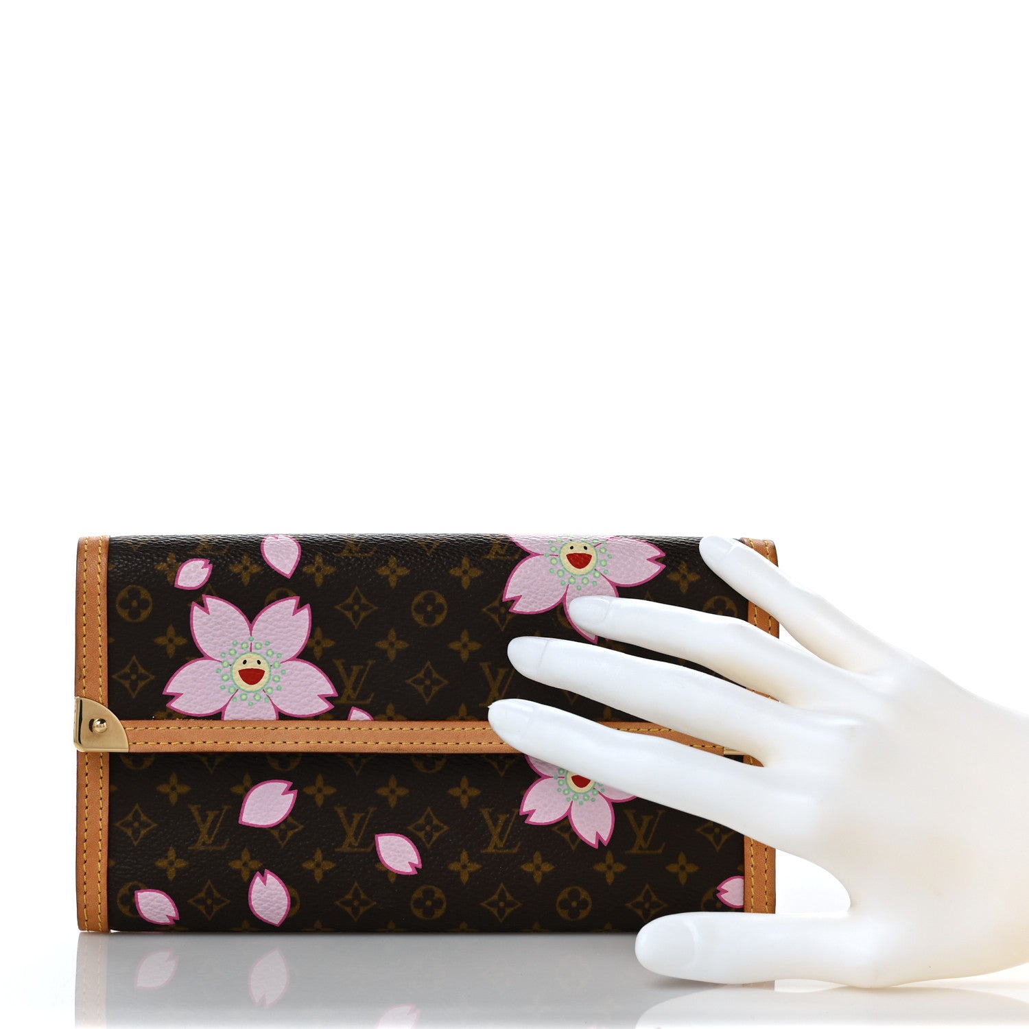Louis Vuitton Monogram Cherry Blossom Porte Tresor International Wallet Brown 2 of 10