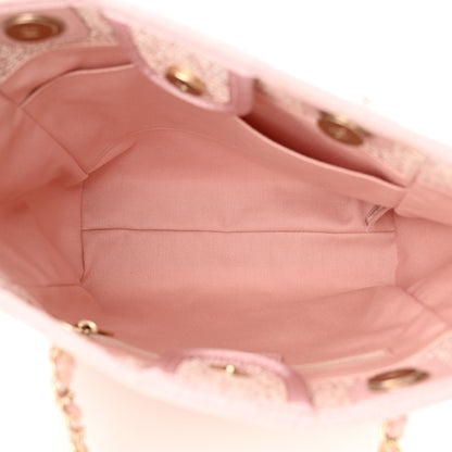 Chanel Lurex Boucle Mini Deauville Tote Pink 5 of 10