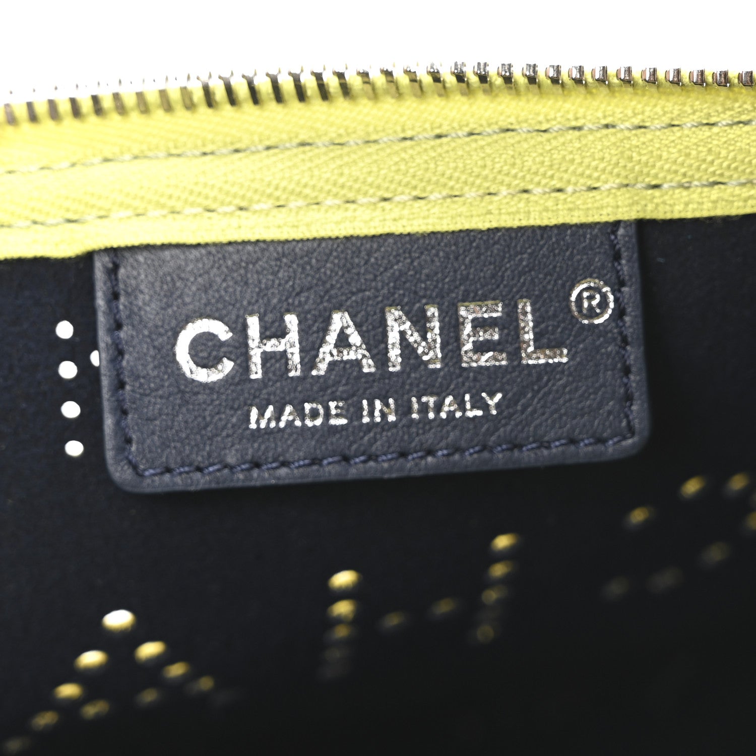 Chanel Calfskin Eyelets Clutch Yellow 12 of 20