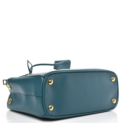 Prada Saffiano Lux Mini Galleria Double Zip Tote Ottanio 4 of 10