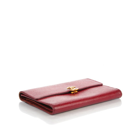 Chanel Grained Calfskin CC Flap Wallet Red 4 of 14