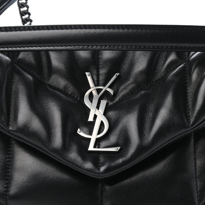 Saint Laurent Lambskin Quilted Small Loulou Puffer Monogram Chain Satchel Black 8 of 10