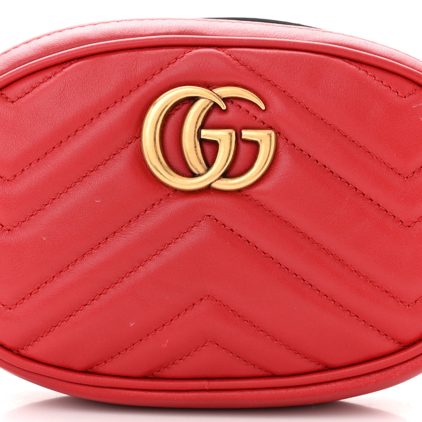 Calfskin Matelasse GG Marmont Belt Bag 85 34 Hibiscus Red