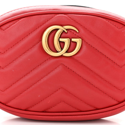 Gucci Calfskin Matelasse GG Marmont Belt Bag 85 34 Hibiscus Red 8 of 14