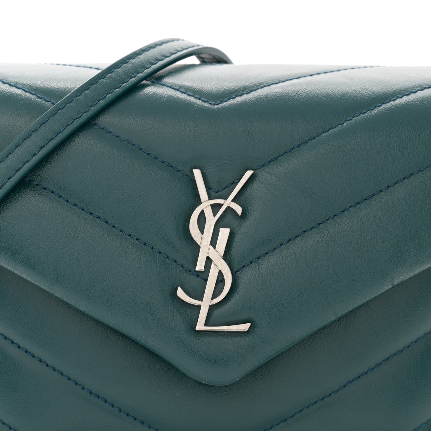 Calfskin Y Quilted Monogram Toy Loulou Satchel Dark Turquoise