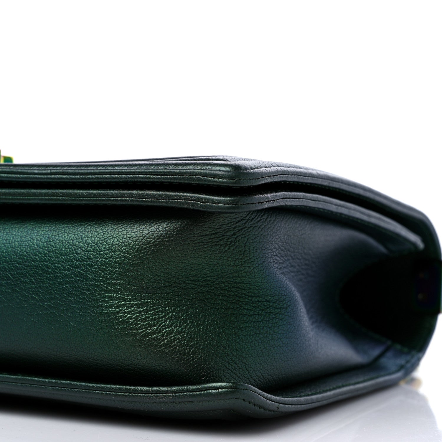 Chanel Iridescent Goatskin Quilted New Medium Boy Flap Green 9 of 9