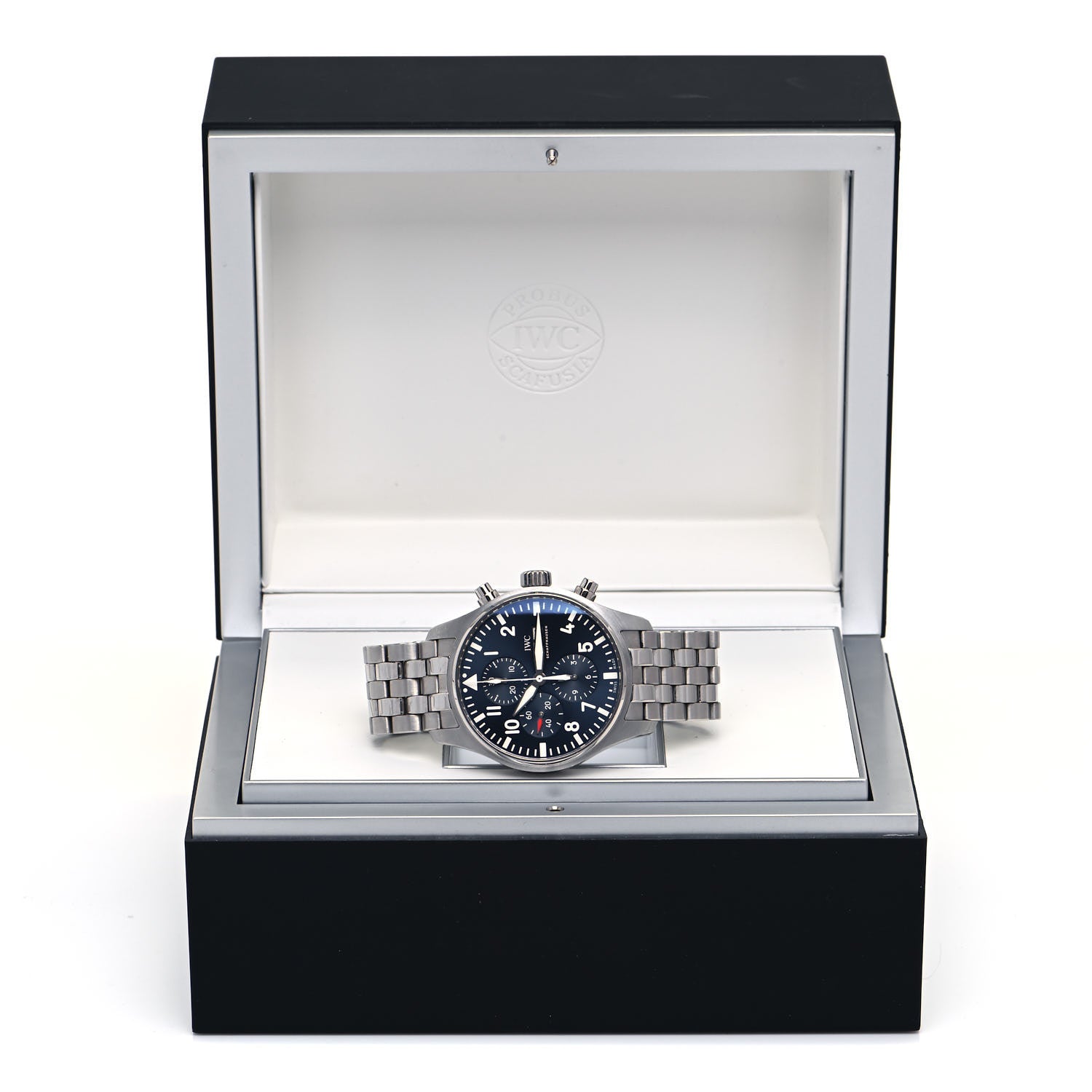 IWC Stainless Steel 40mm Pilot "Le Petit Prince" Chronograph Automatic Watch Blue IW377717 5 of 5