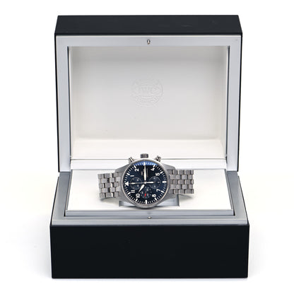 IWC Stainless Steel 40mm Pilot "Le Petit Prince" Chronograph Automatic Watch Blue IW377717 5 of 5
