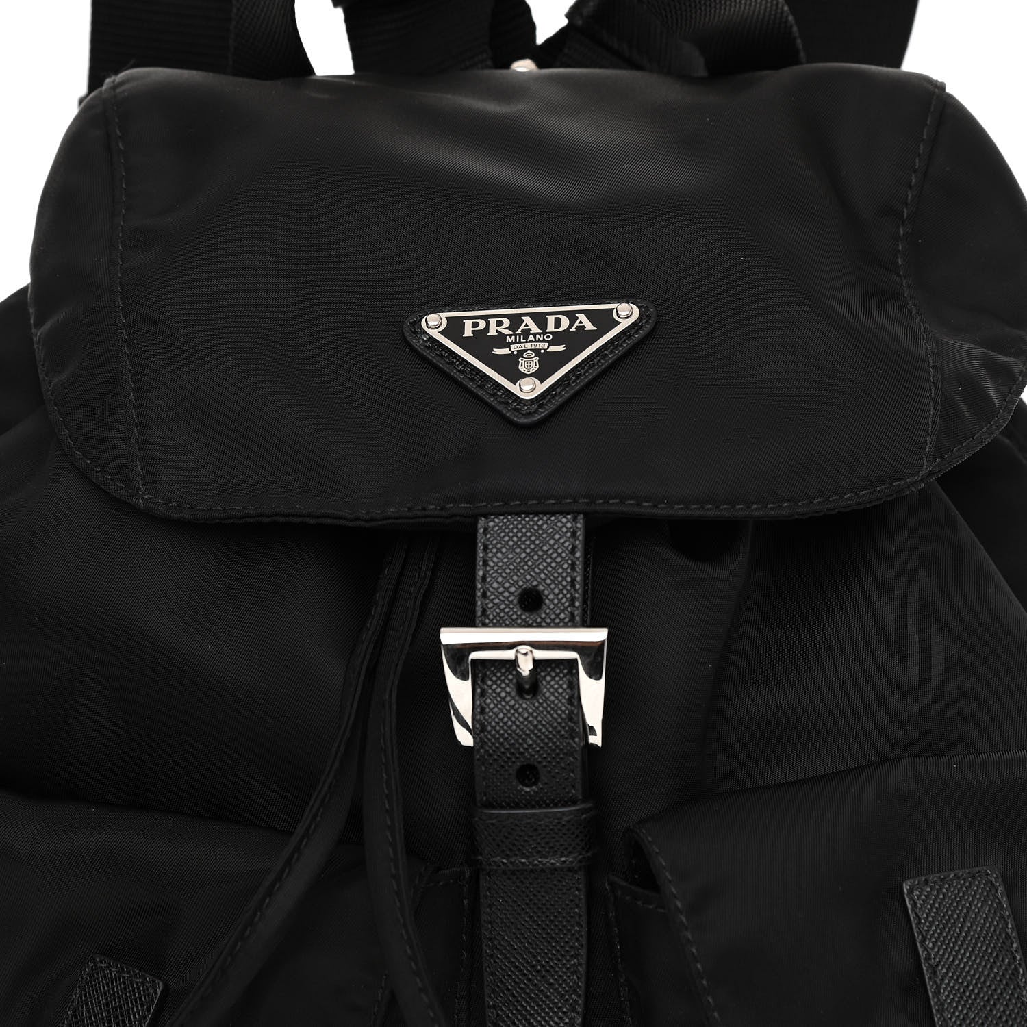 Prada Tessuto Nylon Saffiano Small Backpack Black 7 of 9