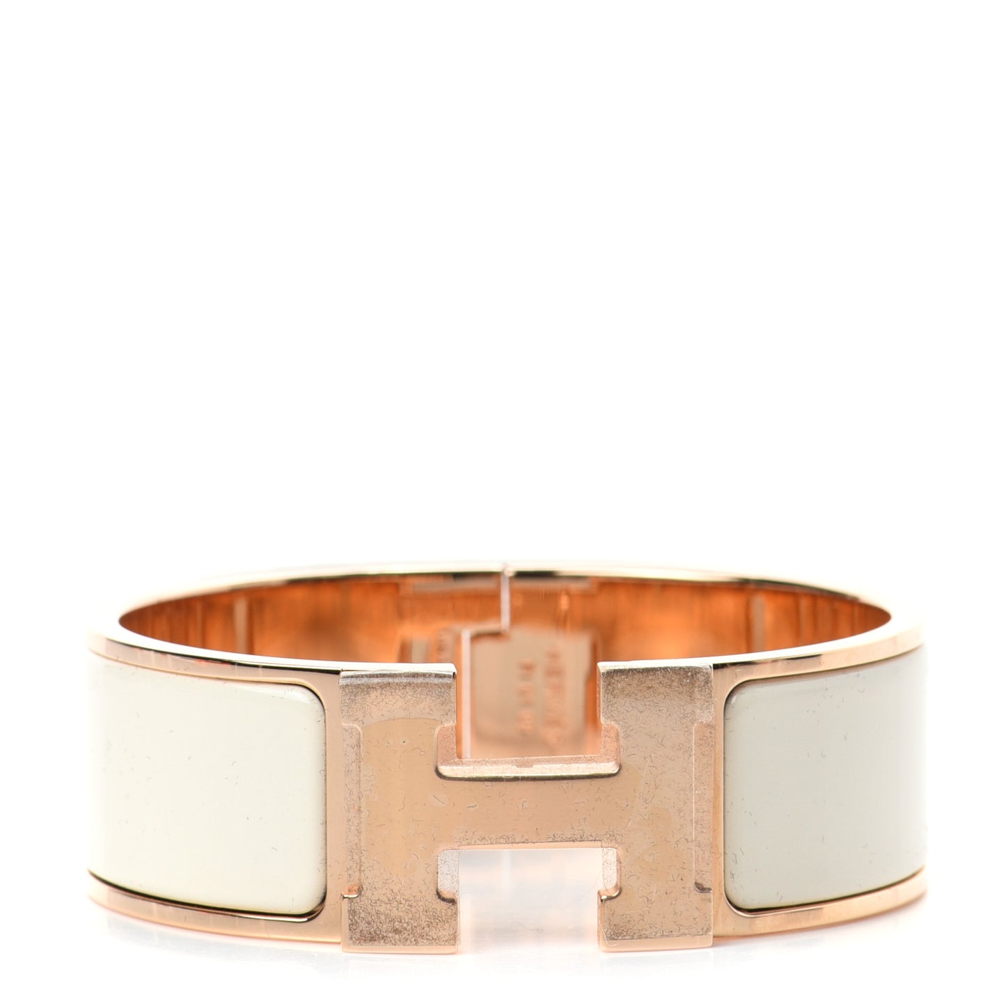 Enamel Wide Clic Clac H Bracelet PM Craie
