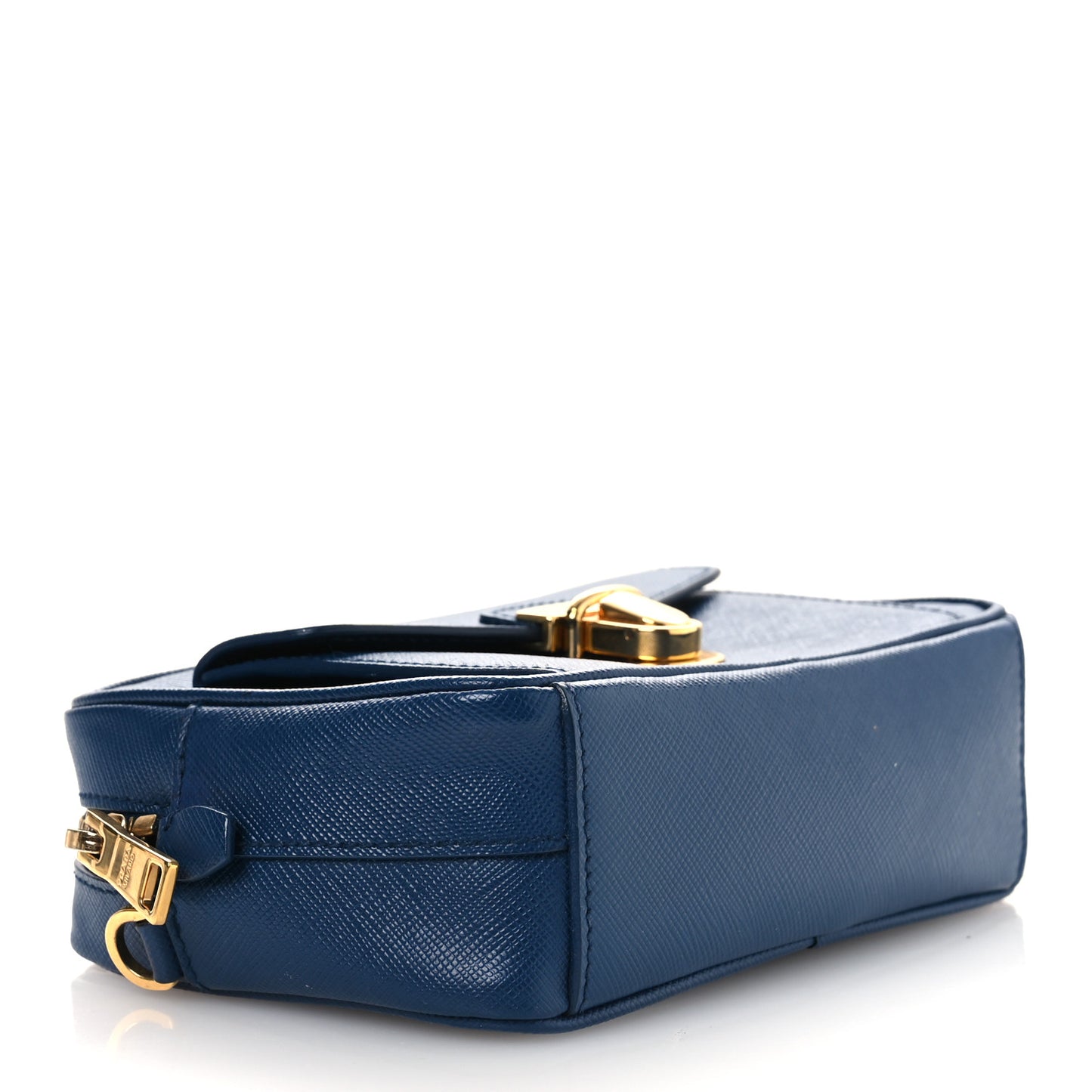 Saffiano Mini Front Pocket Crossbody Bag Bleuette