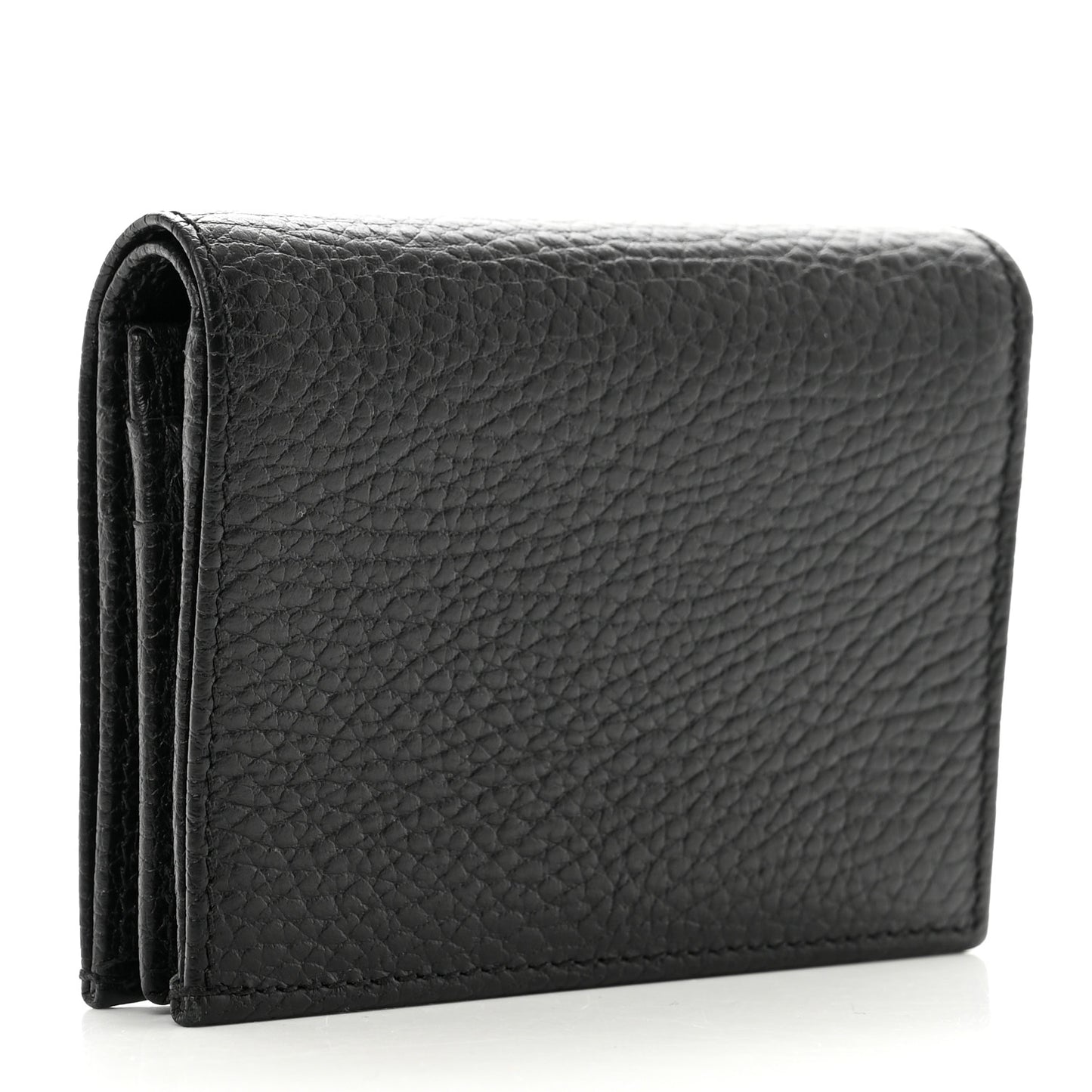 Dollar Calfskin Enamel Monochrome GG Marmont Card Case Black