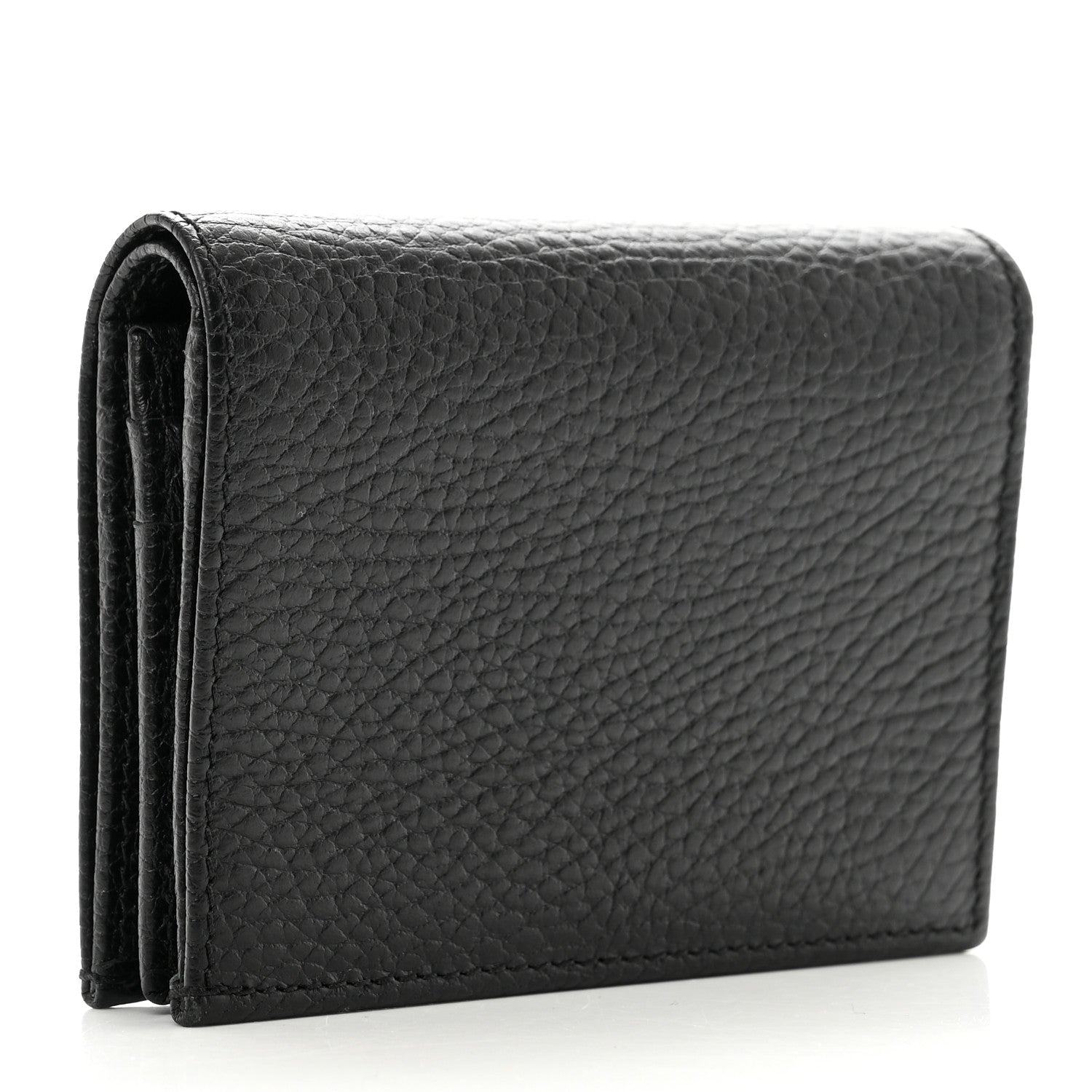 Gucci Dollar Calfskin Enamel Monochrome GG Marmont Card Case Black 3 of 7