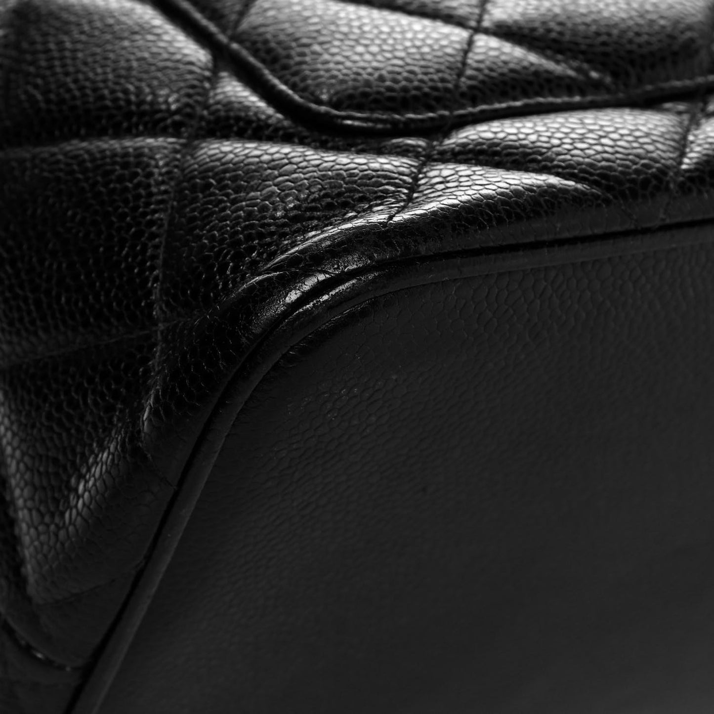 Caviar Quilted Medallion Tote Black