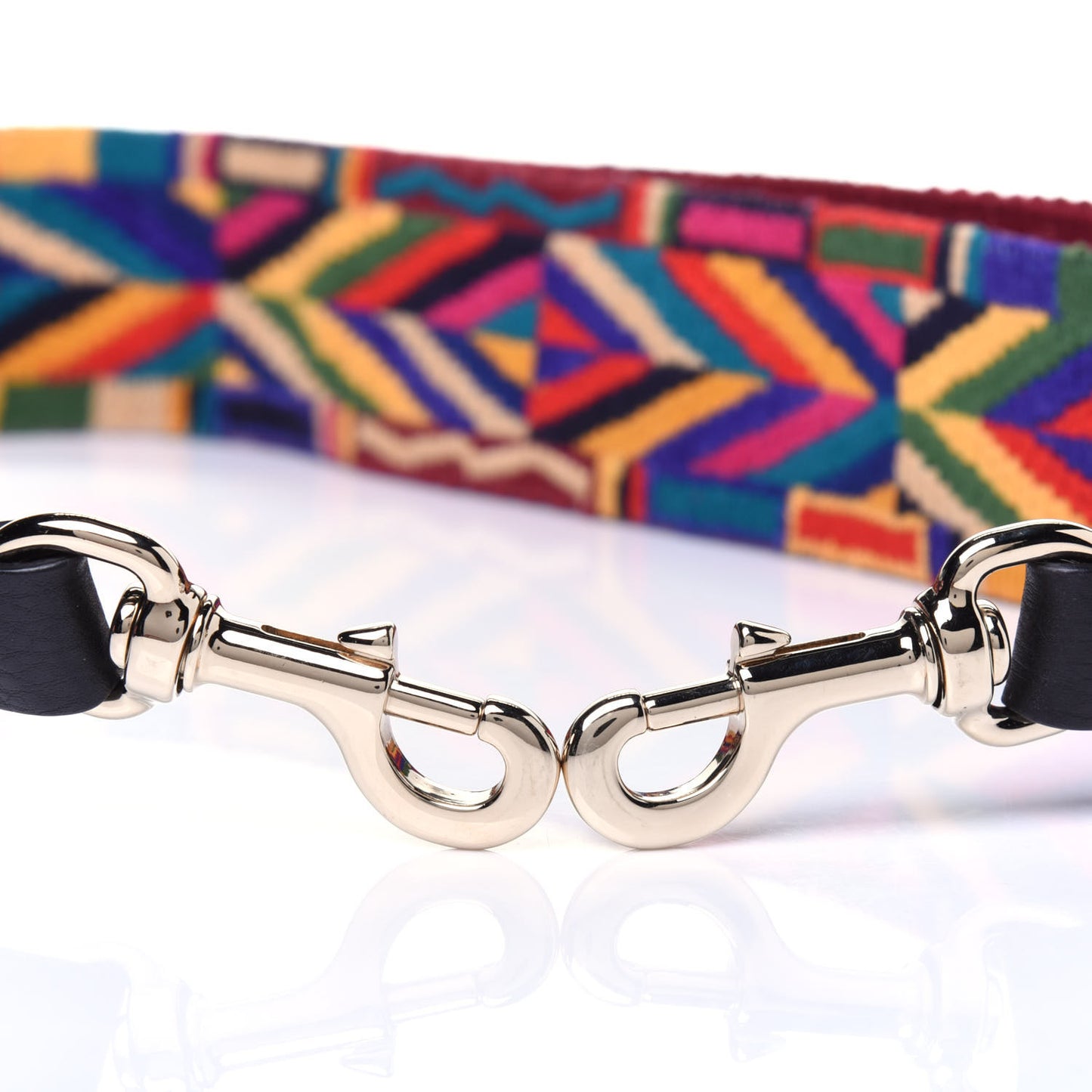 Canvas Native Couture 1975 Embroidered Rockstud Guitar Strap Multicolor