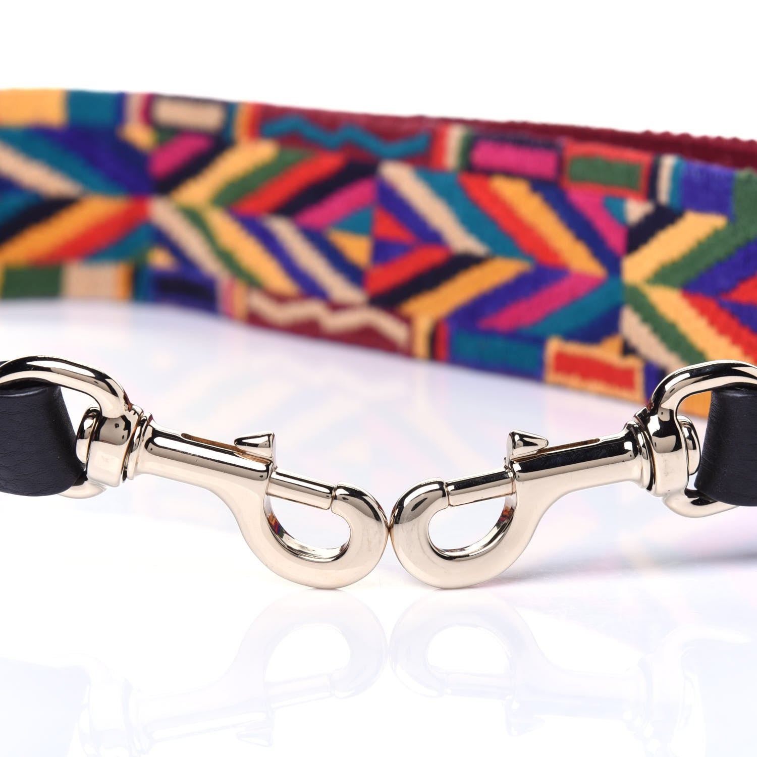 Valentino Garavani Canvas Native Couture 1975 Embroidered Rockstud Guitar Strap Multicolor 4 of 7