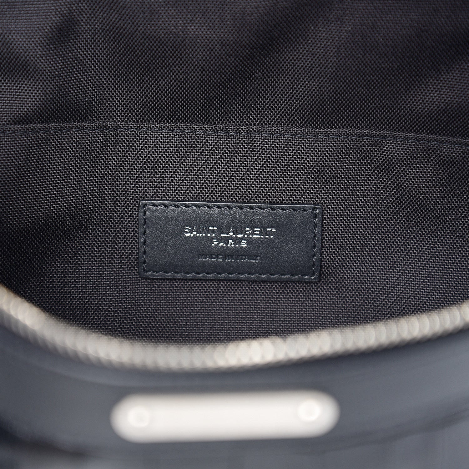 Saint Laurent Calfskin Crocodile Embossed City Belt Bag Black 5 of 8