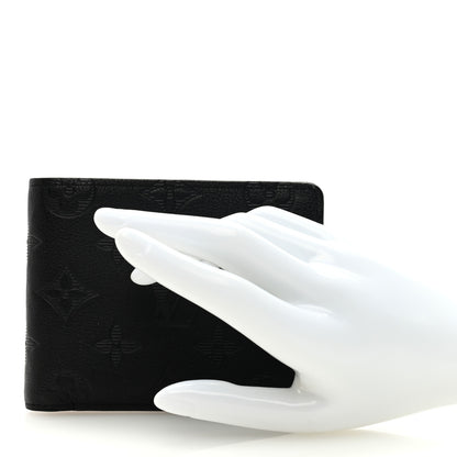Louis Vuitton Calfskin Monogram Shadow Multiple Wallet Black 2 of 7