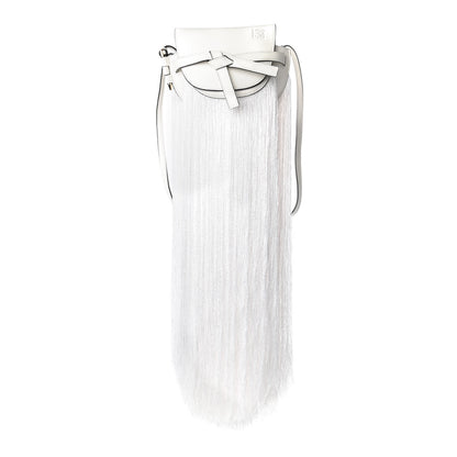 Loewe Calfskin Mini Fringe Gate Crossbody Bag White 1 of 10