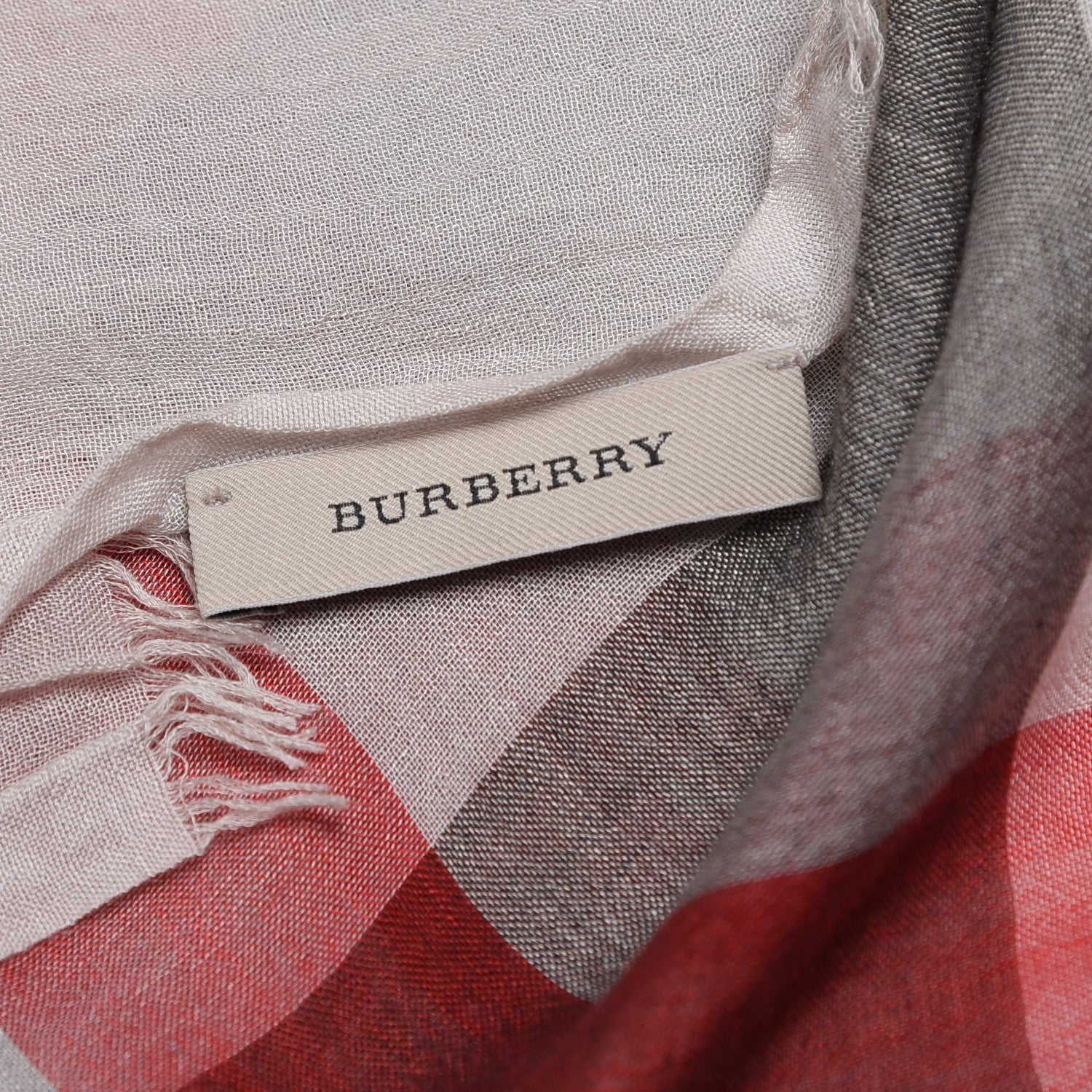 Burberry Linen Giant Check Check Lightweight Scarf Stone 4 of 6