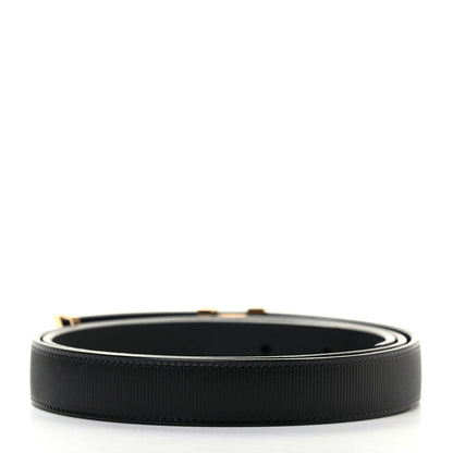 Louis Vuitton Calfskin Embossed 20MM LV Initiales Belt 80 32 Black 2 of 5