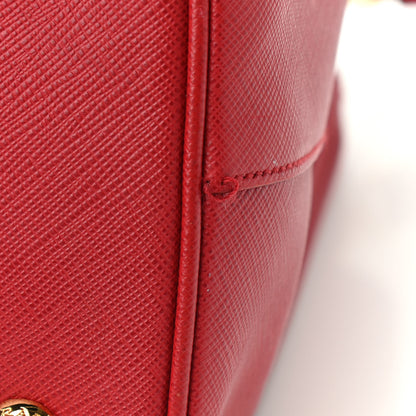 Prada Saffiano Lux Medium Tote Fuoco 12 of 19