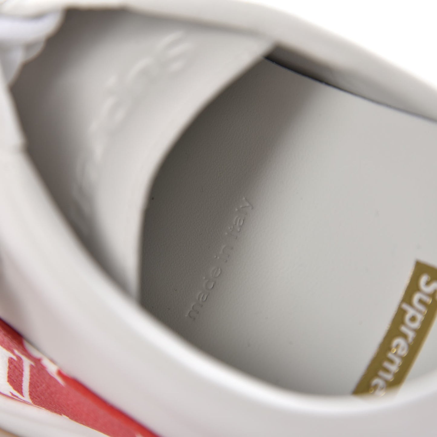 X SUPREME Calfskin Monogram Sneakers 9 White Red