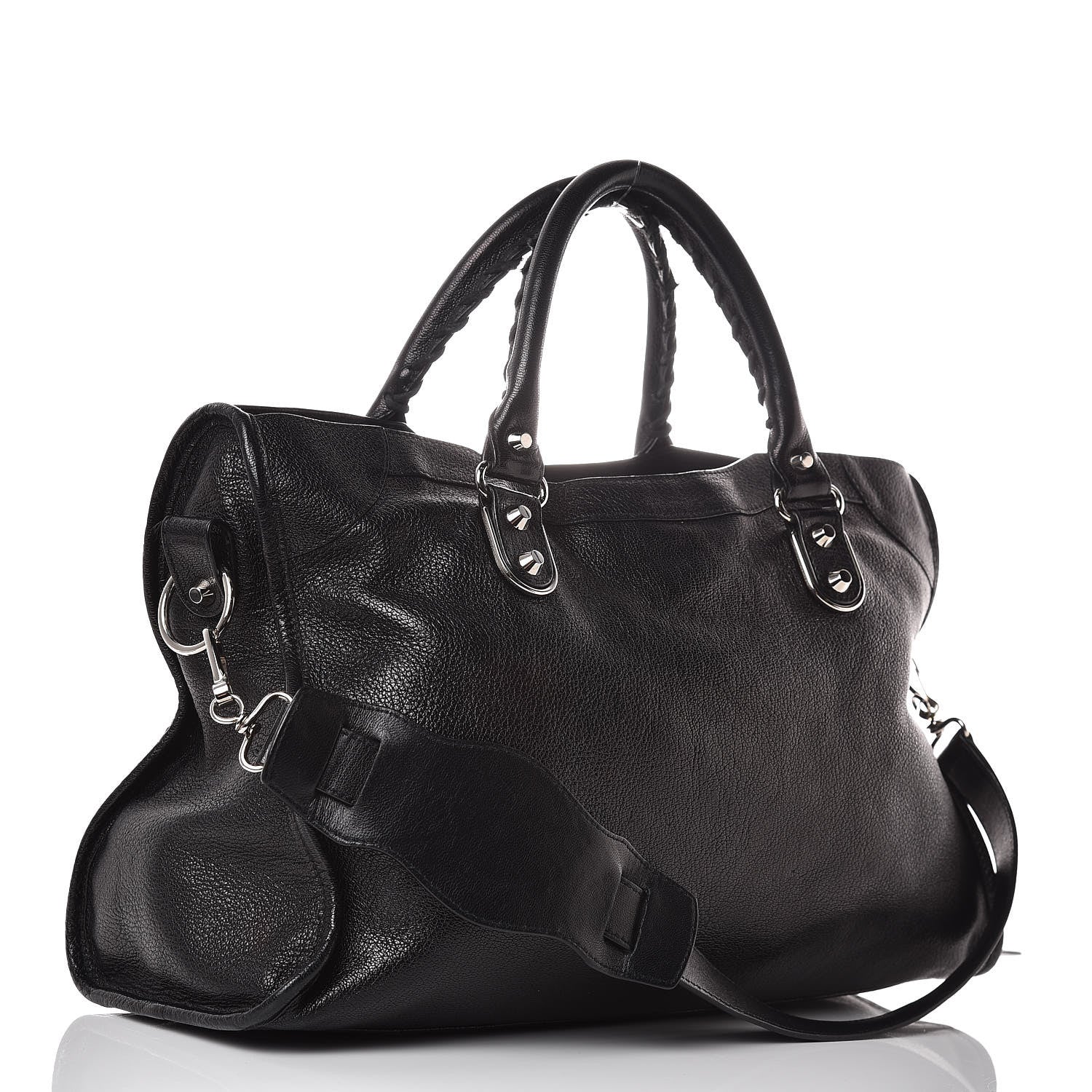 Balenciaga Chevre Silver Metallic Edge Hardware City Black 4 of 14