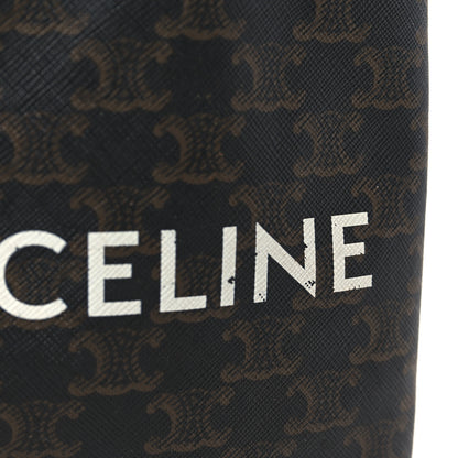 Celine Triomphe Canvas Calfskin Mini Poche Bag Tan 10 of 11