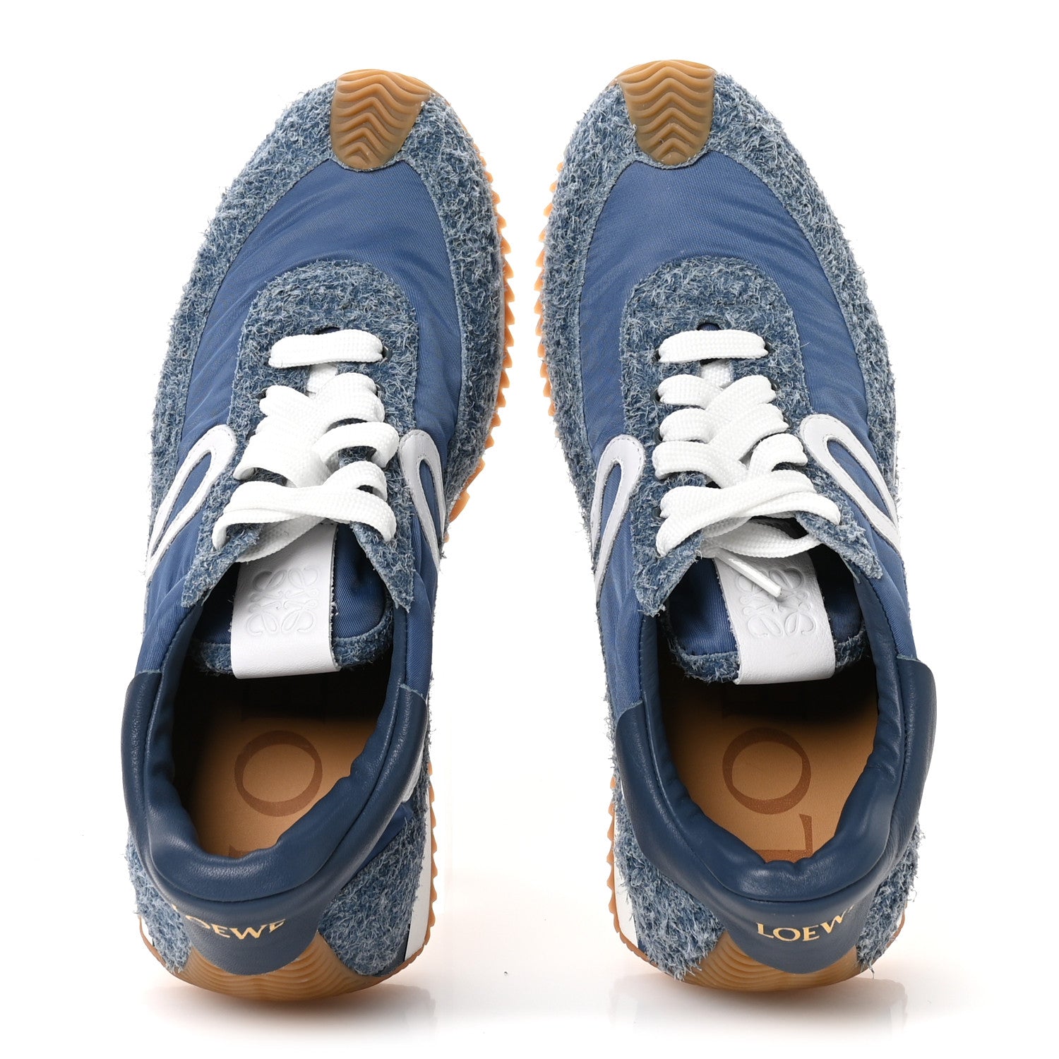 Loewe Brushed Suede  Nylon Flow Runners Sneakers 39 Raw Denim 2 of 9