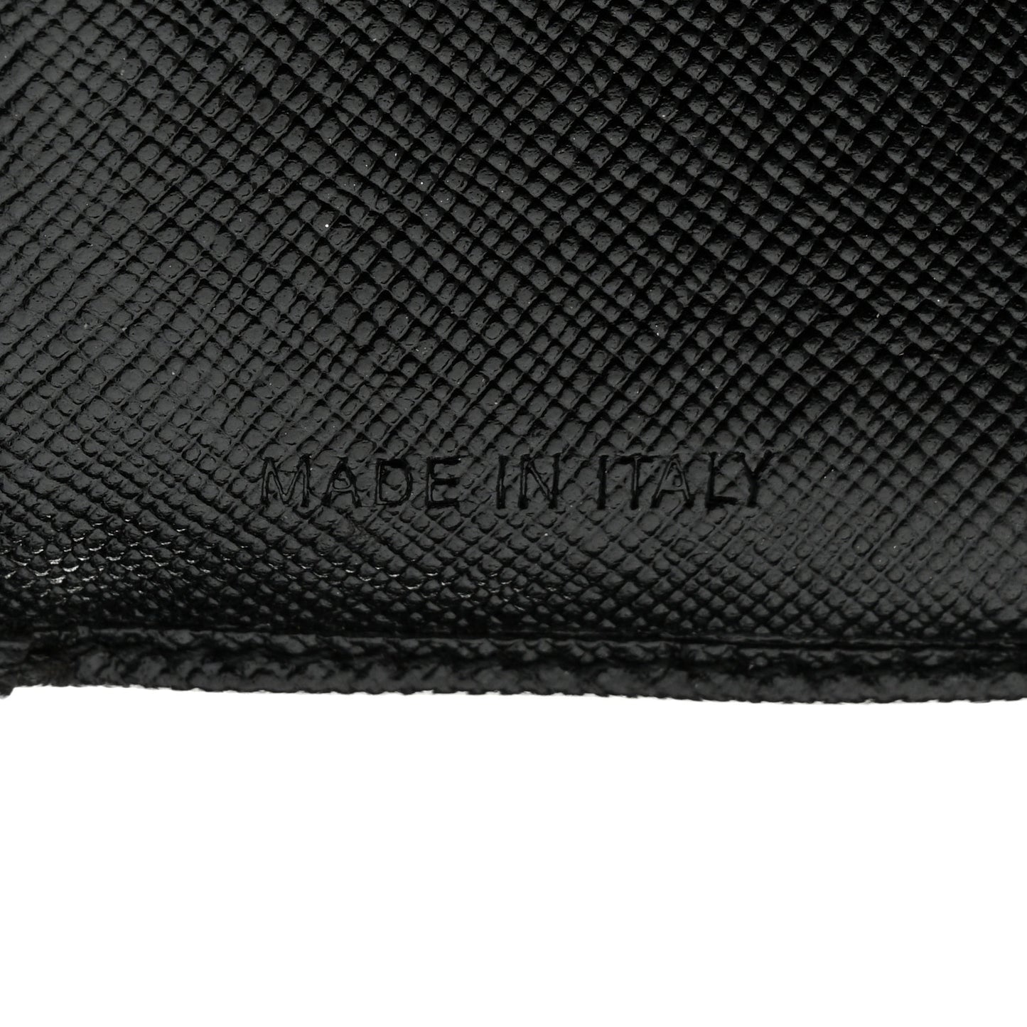 Saffiano Metal Tri-Fold Wallet Black