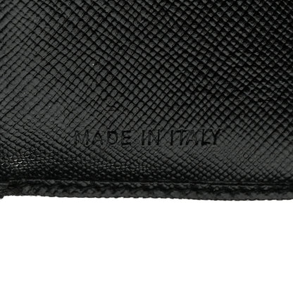 Prada Saffiano Metal Tri-Fold Wallet Black 8 of 11