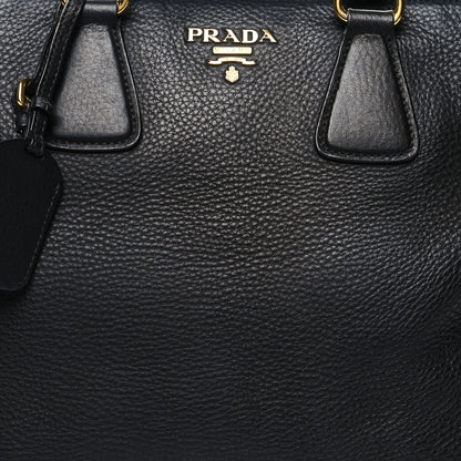 Prada Vitello Daino Large Double Zip Tote Black 9 of 16