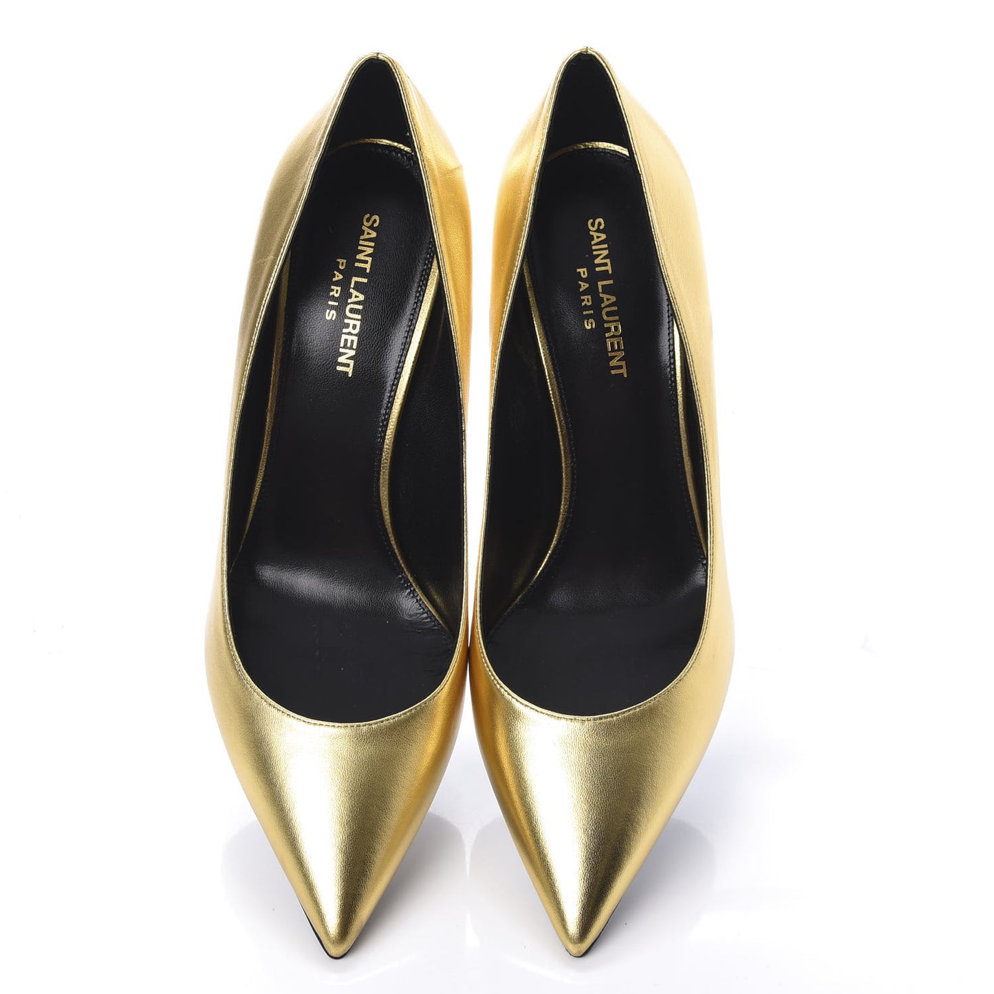 Metallic Calfskin Opyum 85 Pumps 39.5 Gold