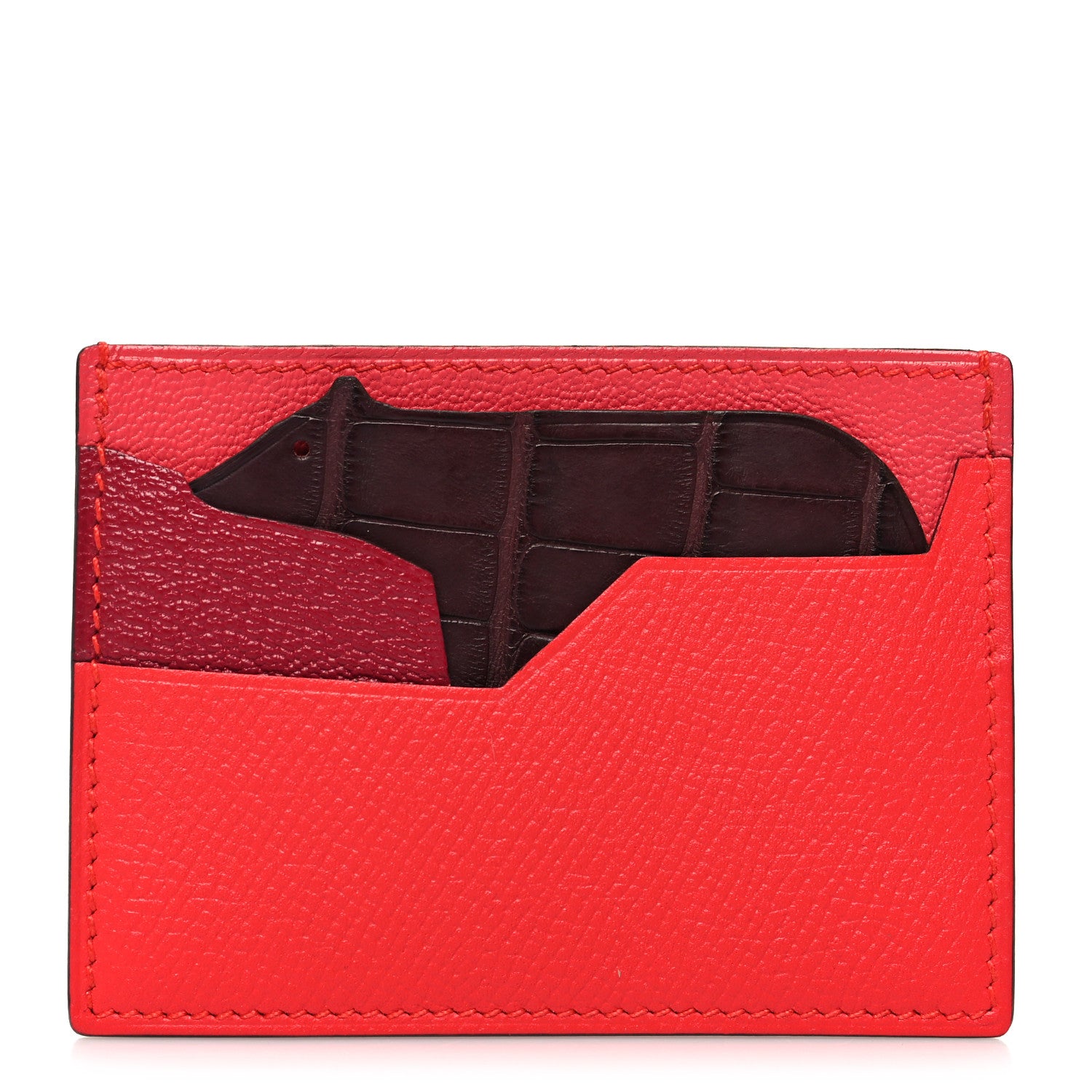 Hermes Epsom Chevre Mysore Matte Alligator Histoire Naturelle Petit H Card Holder 1 of 7