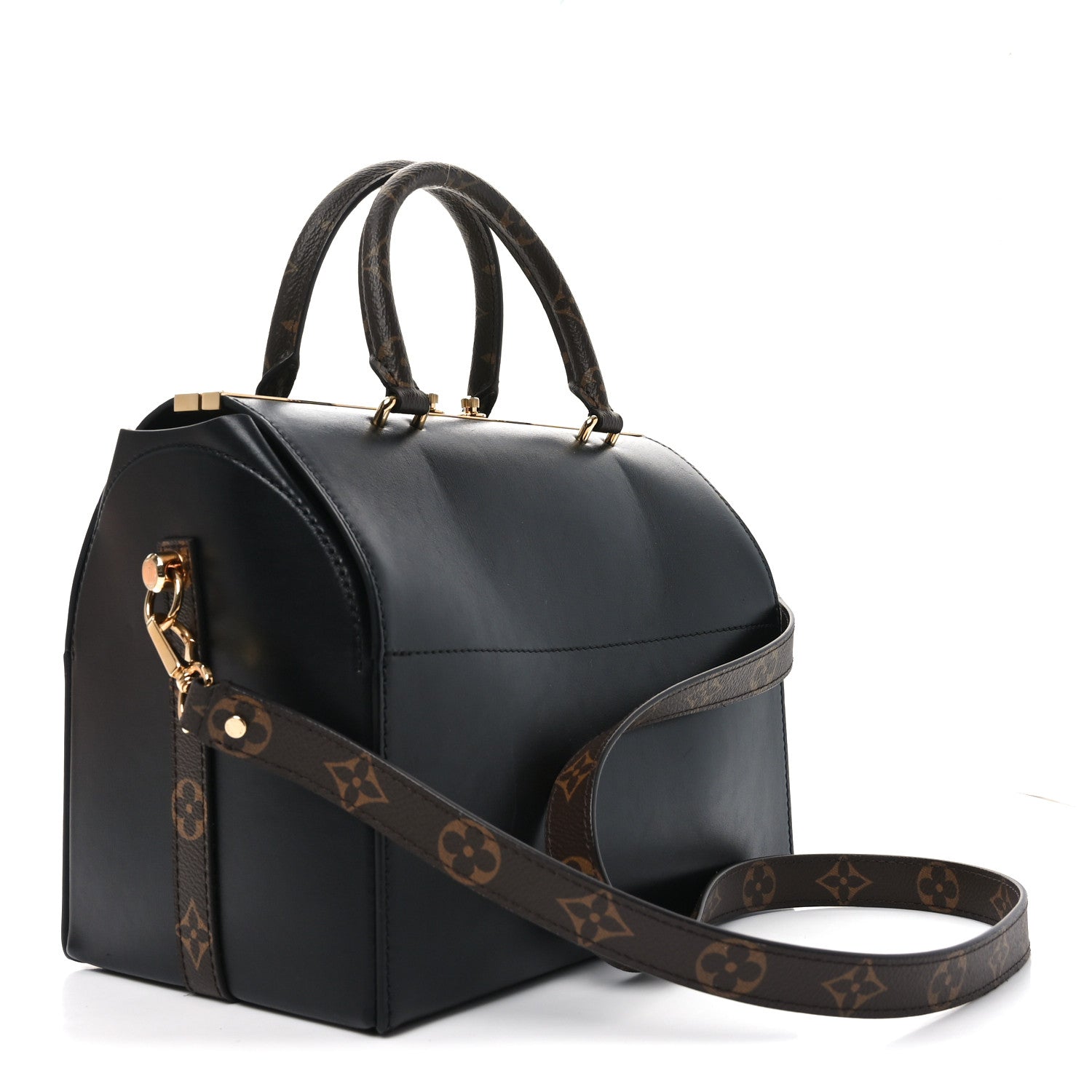 Louis Vuitton Calfskin Monogram Speedy Doctor 25 Black 3 of 9