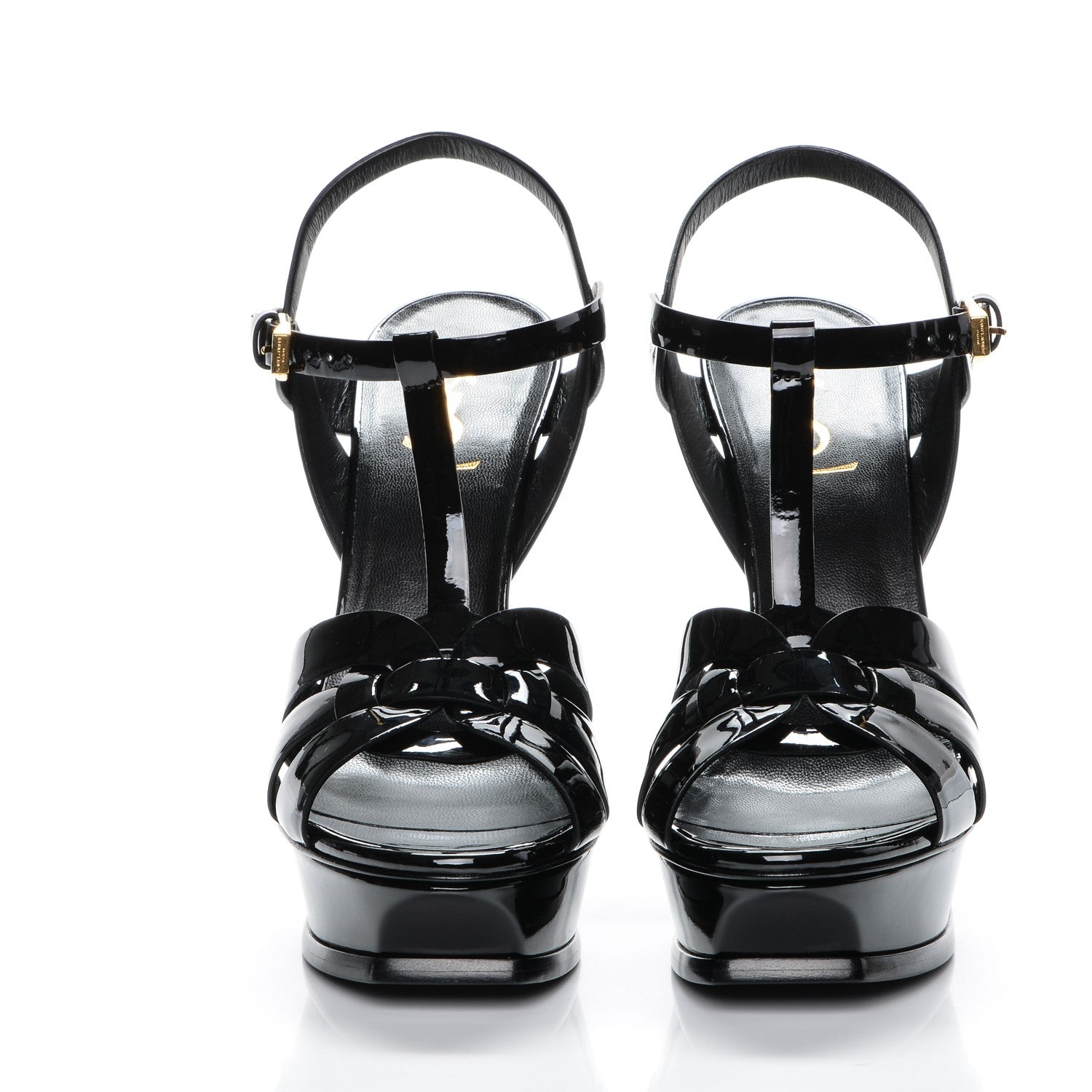 Saint Laurent Patent Tribute 105 Platform Sandals 39.5 Black 2 of 7