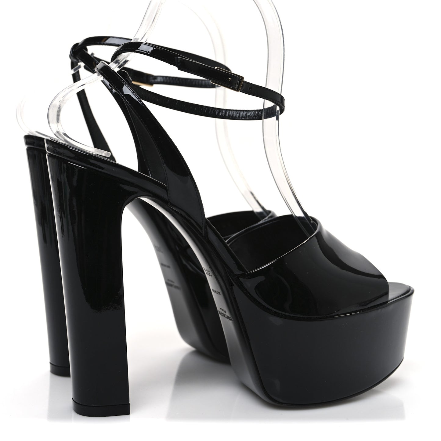 Patent Jodie 95 Platform Sandals 38.5 Black