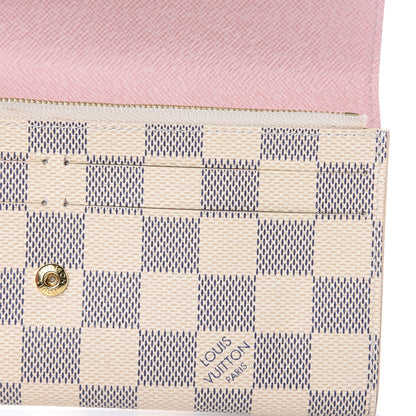 Louis Vuitton Damier Azur Emilie Wallet Rose Ballerine 8 of 11