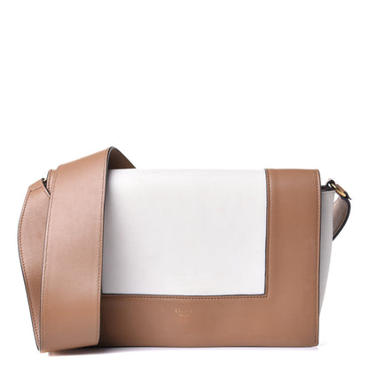 Celine Shiny Smooth Calfskin Medium Frame Shoulder Bag Tan Optic White 1 of 4
