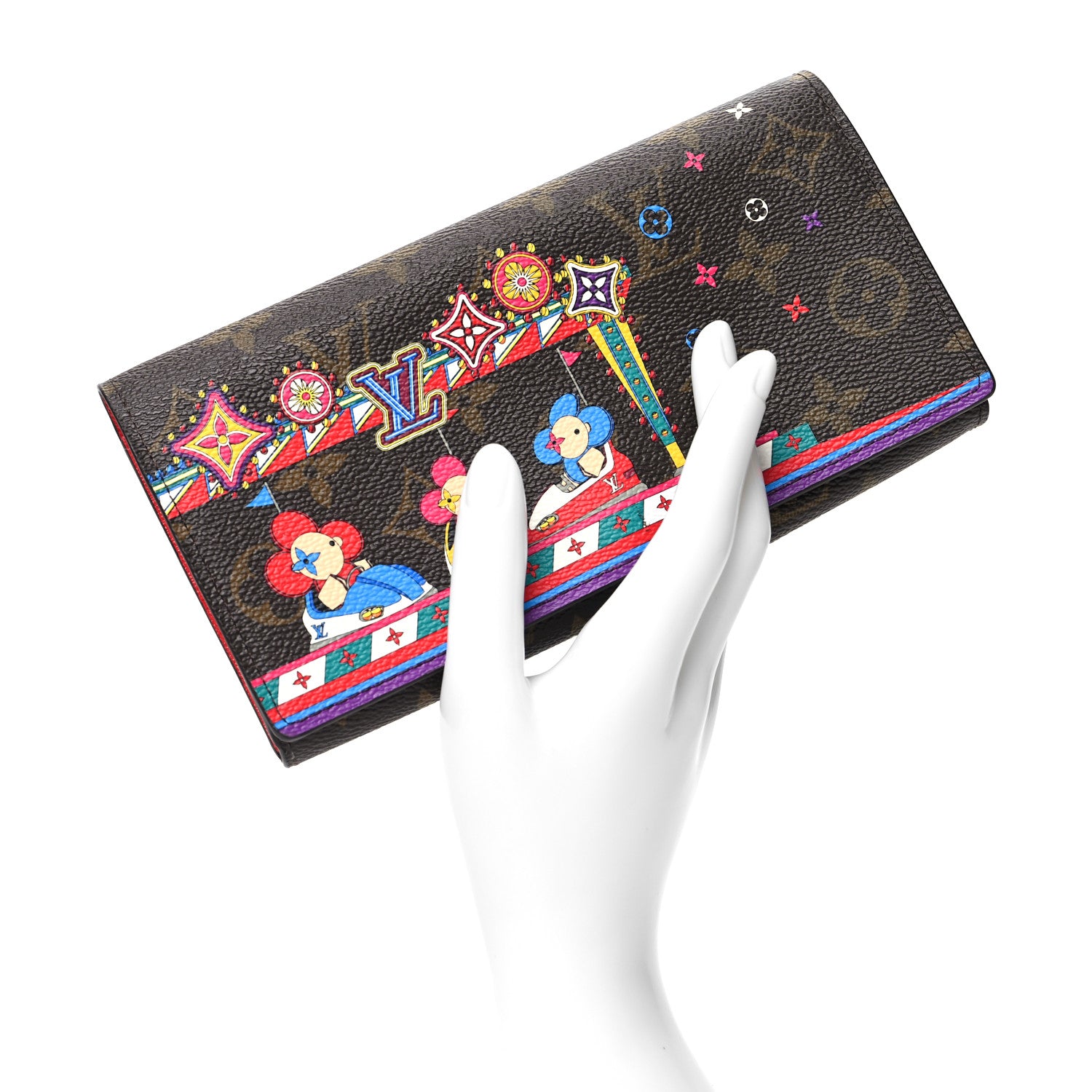 Louis Vuitton Monogram 2020 Christmas Animation Sarah Wallet Coquelicot 2 of 10