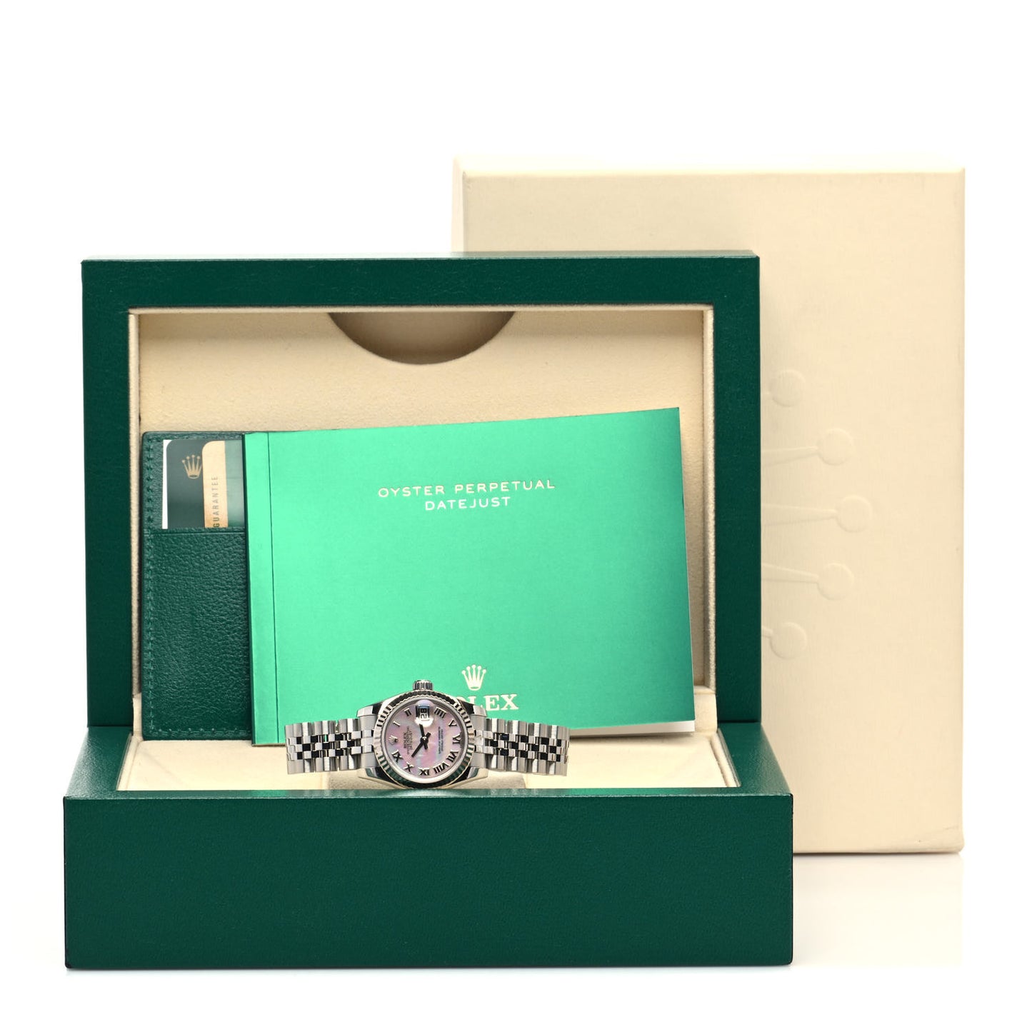 Stainless Steel 18K White Gold Black Mother of Pearl 26mm Oyster Perpetual Datejust Watch Roman 179174