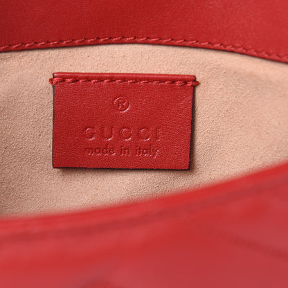 Gucci Calfskin Matelasse Super Mini GG Marmont Shoulder Bag Hibiscus Red 6 of 9