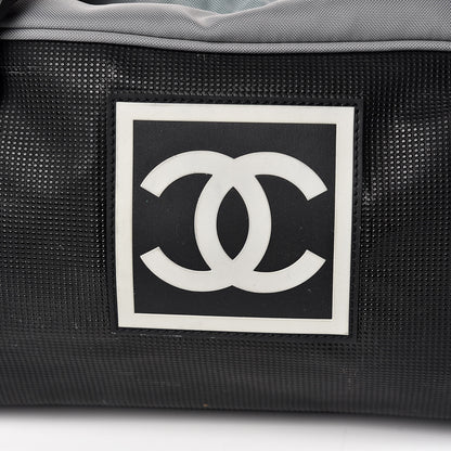 Chanel Nylon Sport Logo Duffel Black Blue 13 of 16