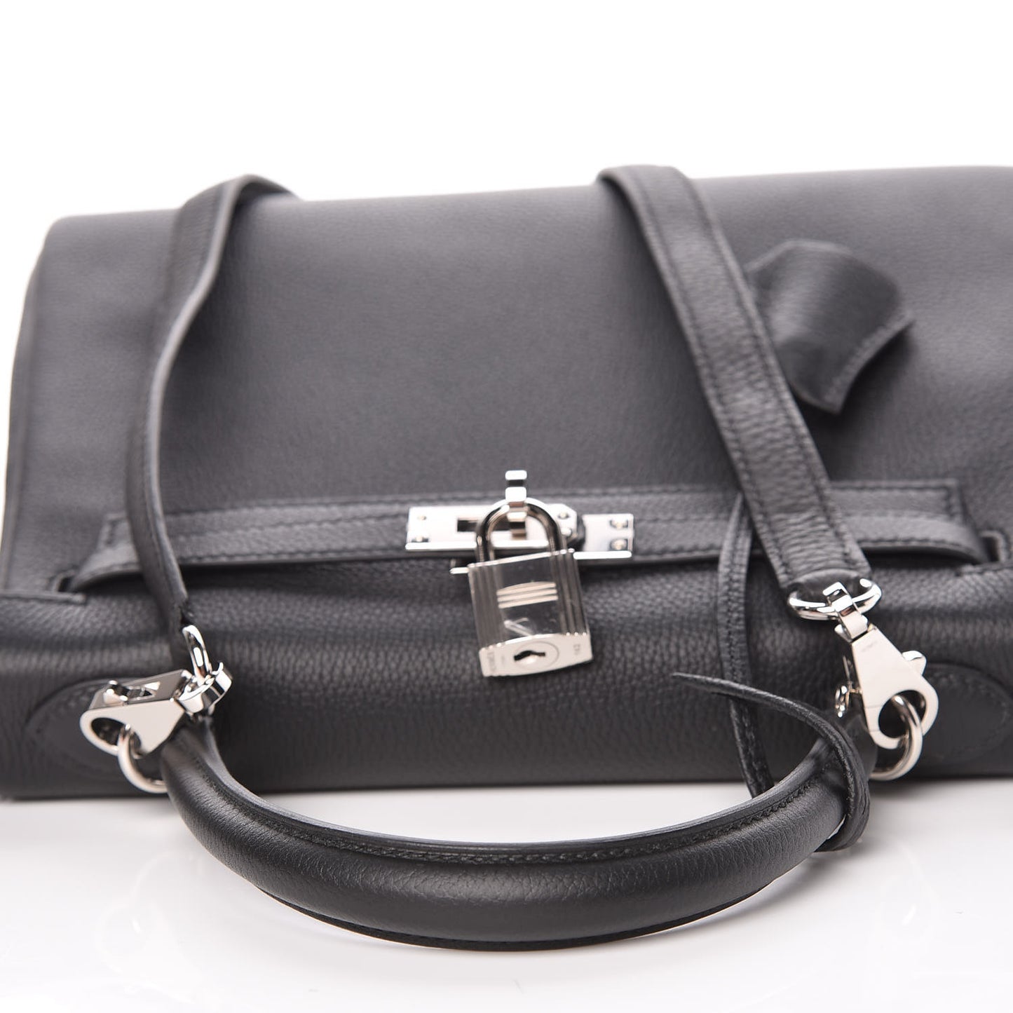 Togo Horseshoe Kelly Retourne 25 Black Magnolia