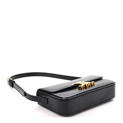 Celine Shiny Calfskin Triomphe Shoulder Bag Black 4 of 9