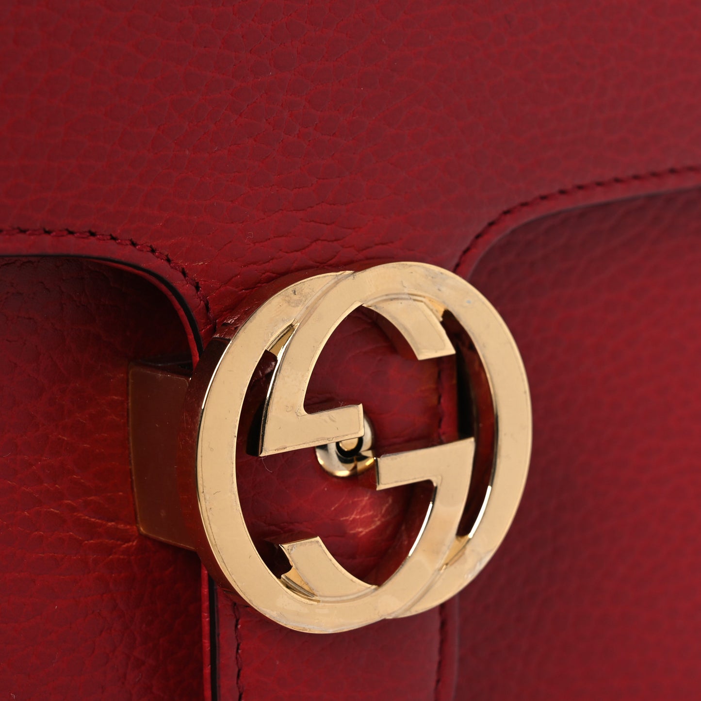 Dollar Calfskin Small Interlocking G Shoulder Bag Red